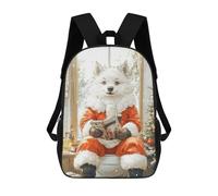 sinyumoney Wolf Santa Reading Toilet Room School Backpack 3D Printed Children's 17inch Backpacks Bag Bookbag for Kids Boy Girl Book Bags Kids School Bag Travel Rucksacks