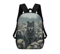 sinyumoney Wolf Sheep Hunter Backpacks Children's Backpacks School Bag 3D Printed Children's School Backpack Fashion Travel Backpacks for Kids Elementary Middle School 17inch