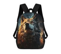 sinyumoney Wolf Sky Night Moon Animal School Backpack Large Water Resistant Laptop Backpack for Girls Boys Teenage 17inch