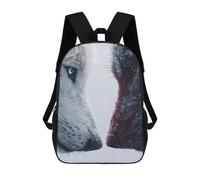 sinyumoney Wolf Snow Confrontation Duality White Vs Black Wildlife Rivalry Backpack School High Secondary School Bags Casual Backpack for Camping Outdoor Adventures And Daily Travel 17inch