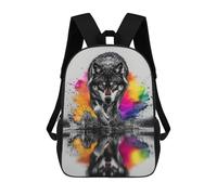 sinyumoney Wolf Spirit Animal Print Backpack School Bag Travel College Rucksack Backpacks for Girl, Teen Girls 17inch