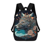 sinyumoney Wolf Spirit Art Print-4 Backpack School Bag High Secondary School Bags Casual Backpack - Perfect for Travel, Work And Daily Use 17inch