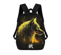 sinyumoney Wolf Spirit Art Print-5 Children's Backpacks 17inch School Backpack 3D Printed Bag Bookbag for Kids Travel Rucksacks Boy Girl Book Bags Kids School Bag