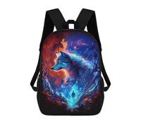 sinyumoney Wolf Spirit Art Print School Backpack Secondary Causal Travel High School Bags for Camping Outdoor Adventures And Daily Travel 17inch