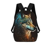 sinyumoney Wolf Spirit Artwork -2 Backpack School Backpack Kids School Bag Large Capacity Kids Backpack for School Rucksack 3D Book Bag Gifts for Kids 17inch