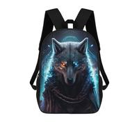 sinyumoney Wolf Spirit Artwork -3 Children's Backpack, Schoolbag Large Capacity Students Bookbag Rucksack Knapsack for Boys Girls Adults Teen 17inch