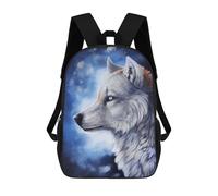 sinyumoney Wolf Spirit in Winter Sky Backpack School Secondary Causal Travel High School Bags for Boys/Girls/Teenagers 17inch
