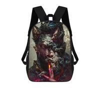 sinyumoney Wolf Spirit Smoke Backpacks 3D Printed Kids School Backpack School Bag Fashion Rucksacks for Boys Elementary And Middle School Students 17inch