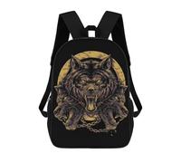 sinyumoney Wolf Stranger School Backpack Large Lightweight Casual Backpack for Boys/Girls/Teenagers 17inch