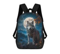 sinyumoney Wolf Under Full Moon Children's Backpacks School Backpack 3D Printed for Kids Travel Rucksacks Book Bags Kids 17inch School Bag