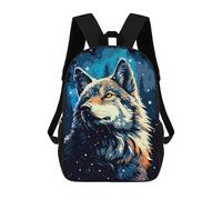 sinyumoney Wolf Winter Snow Pixel Art Backpack School Work Laptop Backpack Rucksack Bag for Men, Women & Teenage Boys 17inch