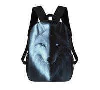 sinyumoney Wolf with Blue Eyes Rucksack Water Resistant School Bag Business Backpack for Men, Women & Teenage Boys 17inch