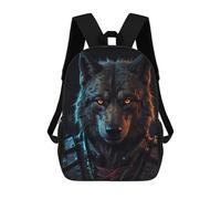sinyumoney Wolf with Glowing Eyes Backpack School Bag Lightweight Airport College Students Back Pack for Men, Women & Teenage Boys 17inch
