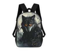 sinyumoney Wolf with Glowing Eyes Backpack School Secondary Causal Travel High School Bags for Boys/Girls/Teenagers 17inch