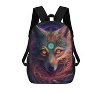 sinyumoney Wolf Wonder Backpacks Kids Student Schoolbag,3D Printed Backpacks,Elementary And Middle School Students Backpacks for Boys Girls 17inch