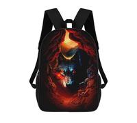 sinyumoney Wolf's Gaze Fiery Cave Entrance School Backpack School Secondary High School College Backpack Travel for Men/Women 17inch