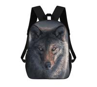 sinyumoney Wolf's Gaze Wild Eyes -1 Backpacks Kids School Backpack School Bag 3D Printed School Bag for Boys Elementary And Middle School Students 17inch
