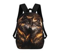 sinyumoney Wolves Couple - Luxury Animal Wall Art - Romantic Gift Decor Backpack School Bag Secondary Causal Travel High School Bags for Camping Outdoor Adventures And Daily Travel 17inch