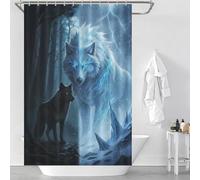 sinyumoney Wolves in The Forest Light And Dark Bath Shower Curtains Mildew Quick Drying Proof Resistant Modern Fabric Bathroom Decor Set for Bathtub Shower Stall 46.85x70.87Inch（119x180cm）