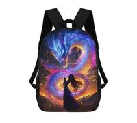 sinyumoney Woman And Celestial Dragon Fantasy Art Kids Backpack 17 Inch School Bag 3D Printed Cartoon School Backpacks for Boys And Teenager School Students
