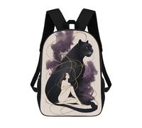 sinyumoney Woman And Panther School Backpack Work Laptop Backpack Rucksack Bag for Camping Outdoor Adventures And Daily Travel 17inch