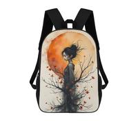 sinyumoney Woman from The Tree Under A Full Moon Kids Backpack 17 Inch School Bag 3D Printed Cartoon School Backpacks for Boys And Teenager School Students