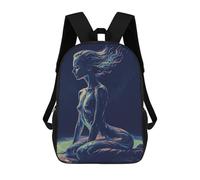 sinyumoney Woman in Blue And Green School Backpack Lightweight Schoolbag Dayback Bookbag College for Teenage Girls Boys Women Men 17inch
