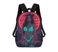 sinyumoney Woman in Neon Bikini Kids School Backpack 3D Printed Backpacks Fashion School Bag Rucksacks for Boys Elementary And Middle School Students 17inch