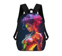 sinyumoney Woman in Neon Lights School Backpack Fashion Stationery Backpack Waterproof Casual Daypacks for Men/Women 17inch