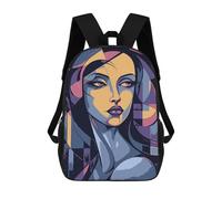 sinyumoney Woman Portrait Backpacks Kids Student Schoolbag 3D Printed Backpacks Elementary And Middle School Students Backpacks for Boys Girls 17inch