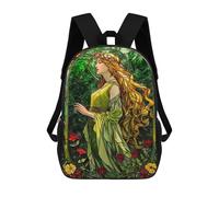 sinyumoney Woman Stained Glass Backpack School Business Laptop Rucksack Bag Unisex Casual Daypack for Teenage Girls Boys Women Men 17inch