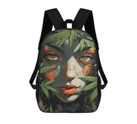 sinyumoney Woman Surrounded by Leaves School Bags Water Resistant School Bag Business Backpack for Campus Outdoor Travel Sports 17inch