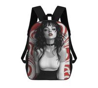 sinyumoney Woman with Black Hair And Red Background Backpack School Bag Water Resistant Travel Backpack Computer Bag for Teenage Girls Boys Women Men 17inch