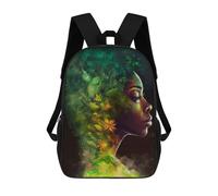 sinyumoney Woman with Floral Growth Children's Backpacks School Backpack 3D Printed Backpack for Kids Travel Rucksacks Book Bags Kids School Bag 17inch