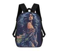 sinyumoney Woman with Flowing Hair Backpack School Bag Secondary Causal Travel High School Bags - Perfect for Travel, Work And Daily Use 17inch