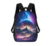 sinyumoney Wonder Planet Aurora Backpacks Kids School Backpack School Bag 3D Printed School Bag for Boys Elementary And Middle School Students 17inch