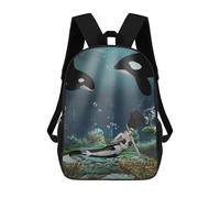 sinyumoney Wonderful Mermaid School Bags School Secondary High School College Backpack Travel for Campus Outdoor Travel Sports 17inch