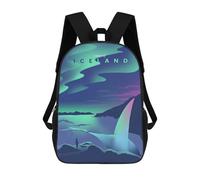 sinyumoney Wonders of Iceland Children's School Backpack 3D Printed for Kids Travel Rucksacks Book Bags for Boys Elementary School Students 17inch