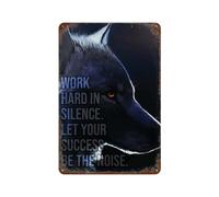 sinyumoney Work Hard In Silence Retro Poster Metal Tin Sign Chic Art Retro Iron Painting Cafe Pubs Clubs Living Room Bars Kitchen Balcony 11.8"x7.9"