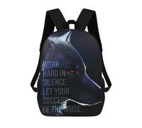 sinyumoney Work Hard In Silence Rucksack Lightweight Airport College Students Back Pack- Perfect for Travel, Work And Daily Use 17inch