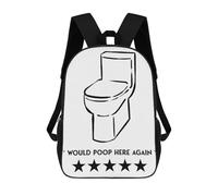 sinyumoney Would Poop Here Again Backpack School Bag Lightweight Schoolbag Dayback Bookbag College for Men/Women 17inch