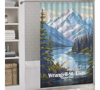 sinyumoney Wrangell-St. Elias National Park Alaska Bath Shower Curtains Mildew Thicken Durable Polyester Bathroom Curtains Modern Art for Shower Bath Curtain Wet Room 56.30x70.87Inch（143x180cm）