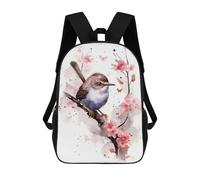 sinyumoney Wren Watercolor Backpack School Bag Rucksack Casual Daypacks School Work Travel Bag for Men, Women & Teenage Boys 17inch