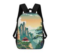 sinyumoney Wulingyuan Mountain Landscape Backpacks 3D Printed Kids School Backpack Outdoor Casual Daypack Fashion Casual Children Backpacks Cute Travel Bags 17inch