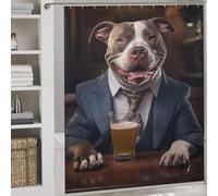 sinyumoney XL Bully in The Pu Anti-Mould Proof Resistant Quick Drying Proof Resistant Soft Fabric Hotel Shower Curtain for Bathtub Shower Stall 69.69x70.87Inch（177x180cm）