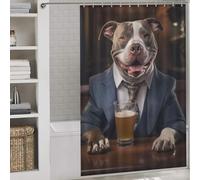 sinyumoney XL Bully in The Pu Shower Curtains Mould Proof 100% Polyester Fabric Washable Hilarious Bath Curtain for Bathroom with Hooks 56.30x70.87Inch（143x180cm）