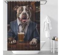 sinyumoney XL Bully in The Pu Washable Waterproof Cloth Fabric Soft Fabric Hotel Shower Curtain for Bathroom with Hooks 46.85x70.87Inch（119x180cm）