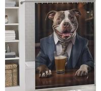 sinyumoney XL Bully in The Pu with Hooks Waterproof Fabric Shower Curtain for Bathroom for Bathroom Wet Room 64.17x70.87Inch（163x180cm）