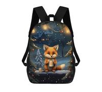 sinyumoney Xmas Cute Fox Tea Backpack School Bag Large Water Resistant Laptop Backpack for School/Work/Travel 17inch