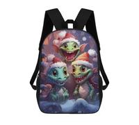 sinyumoney Xmas Dragon Family Backpacks Kids School Backpack School Bag 3D Printed School Bag for Boys Elementary And Middle School Students 17inch